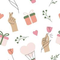Romantic seamless pattern. Vector background is perfect for gift wrapping
