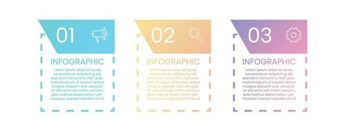 3 pasos negocio vector infografia modelo. negocio concepto con 3 pasos o opciones, lata ser usado para negocio flujo de trabajo disposición, diagrama, anual informe, web diseño.