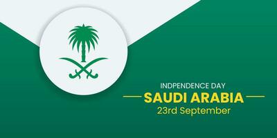 Saudi Arabia National Day Banner or Post Template with Flags. Happy Independence Day Saudi Arabia 23rd September. vector