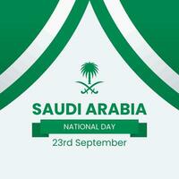 Saudi Arabia National Day Banner or Post Template with Flags. Happy Independence Day Saudi Arabia 23rd September. vector