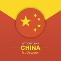 China Independence Day Banner or Post Template. Happy Independence Day China 1st October. National Day of the People of the Republic of China for 2023. vector