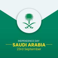 Saudi Arabia National Day Banner or Post Template with Flags. Happy Independence Day Saudi Arabia 23rd September. vector