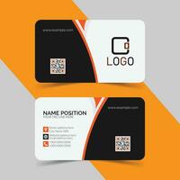 Modern Creative and Clean Business Card Template with yellow and dark color vector