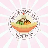 national banana split day design template good for celebration. banana split illustration design. vector illustration. flat design. eps 10.
