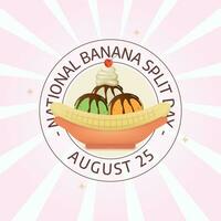 national banana split day design template good for celebration. banana split illustration design. vector illustration. flat design. eps 10.