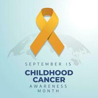 Childhood cancer awareness month design template good for celebration. yellow ribbon design. ribbon illustration. awareness design. flat vector. eps 10. vector