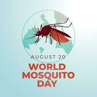 World mosquito day design template good for celebration. mosquito illustration design. flat mosquito design. eps 10. globe illustration. vector