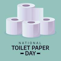 National toilet paper day design template good for celebration. toilet paper design illustration. flat design. eps 10. vector