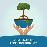 World nature conservation day design template good for greeting. vector