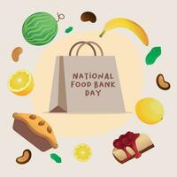 national food bank day design template good for celebration. food vector illustration. food bank design template. flat design. eps 10.