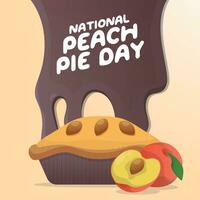 National peach pie day design template good for greeting. pie vector illustration. peach vector illustration. flat design. eps 10.