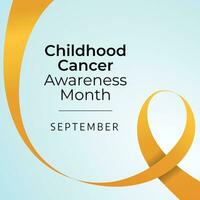 Childhood cancer awareness month design template good for celebration. yellow ribbon design. ribbon illustration. awareness design. flat vector. eps 10. vector