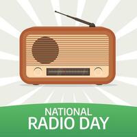 National radio day design template good for celebration. radio vector design. radio illustration. flat radio design. eps 10.