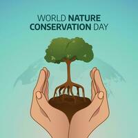 World nature conservation day design template good for greeting. vector