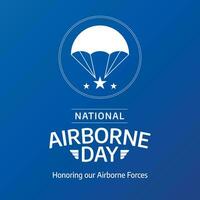 National airborne day design template good for greeting. national airborne day greeting template. flat airborne design. flat design. vector