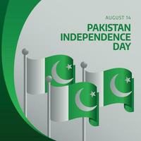 Pakistán independencia día diseño modelo bueno para celebracion. Pakistán bandera. Pakistán independencia día diseño. vector