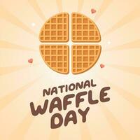 National Waffle Day design template good for greeting usage. vector