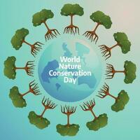 World nature conservation day design template good for greeting. vector