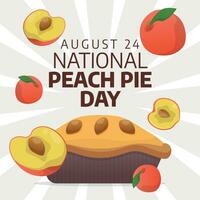 National peach pie day design template good for greeting. pie vector illustration. peach vector illustration. flat design. eps 10.