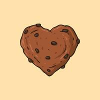 corazón conformado galletas dibujos animados vector