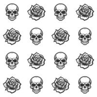Skull Rose repeating seamless pattern vector pattern for design interior wallpaper background Seamless Skull rose vector pattern template Cartoon vector pattern. Pro vector pattern.