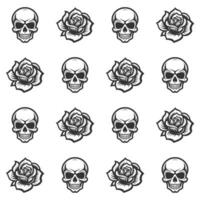 Skull Rose repeating seamless pattern vector pattern for design interior wallpaper background Seamless Skull rose vector pattern template Cartoon vector pattern. Pro vector pattern.