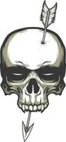 Skull head with arrows vector illustration