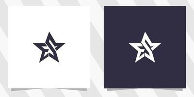 letter es se with star logo design vector