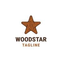 madera estrella logo icono diseño modelo plano vector