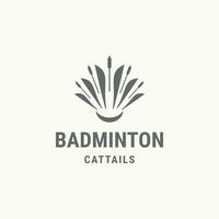 Badminton cattail logo icon design template flat vector