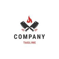 Knife fire logo icon design template flat vector