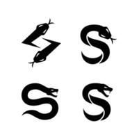 S Snake initial letter logo icon design set collection vector