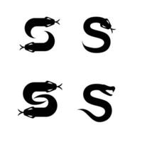 S Snake initial letter logo icon design set collection vector