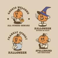 Halloween pumpkin vintage cartoon vector