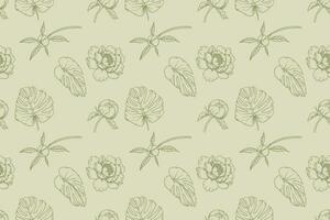 floral pattern in vintage hand drawn, with baby soft colors. vector files