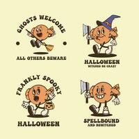 Halloween candy vintage cartoon vector