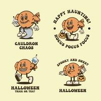 Halloween candy vintage cartoon vector