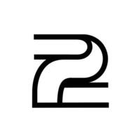 dos 2 logo letra monograma mínimo moderno diseño vector
