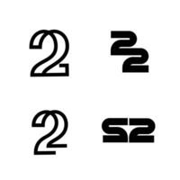 22 letra monograma logo icono diseño conjunto colección vector