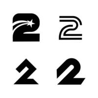 dos 2 logo letra monograma mínimo moderno diseño vector