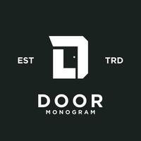 puerta letra monograma logo icono diseño modelo ilustración vector