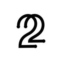 22 letra monograma logo icono diseño vector