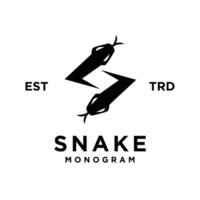 s serpiente inicial letra logo icono diseño vector
