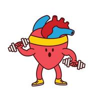 Hearth organ Cute workout mascot illustration vector