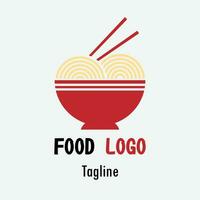 el ilustración de fideos comida logo vector