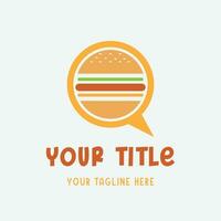 The Illustration of Burger Chat Logo vector
