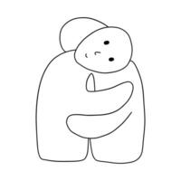 Two hugging figures look like people vector