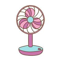 Desktop electrical fan pink color. Vector hand drawn