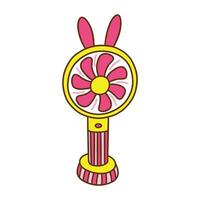 Small cute fan with ears. Vector hand drawn