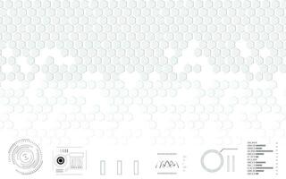 Gray hexagon background digital elements technology vector